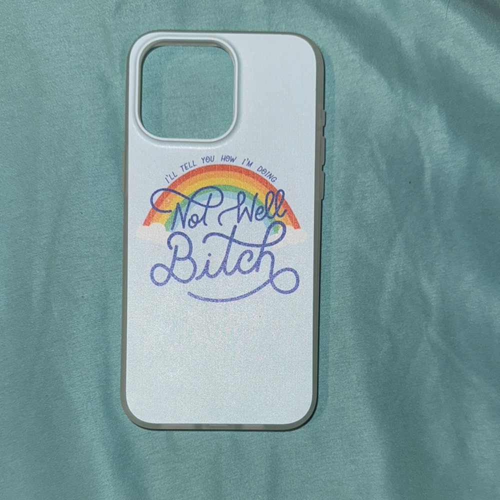 Stylish White Phone Case with Colorful Design